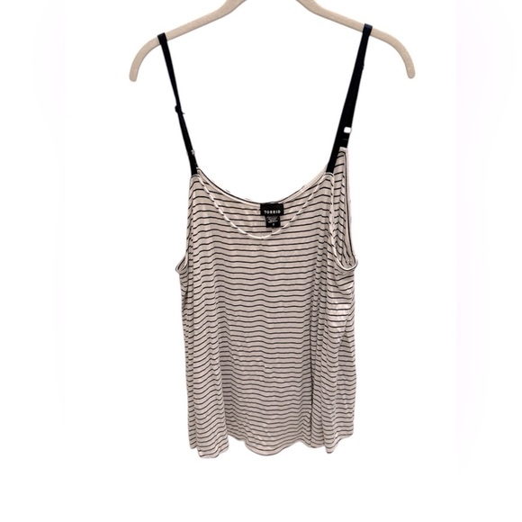 Torrid Tank Top Shirt Adjustable Straps Black Striped Women's Plus Size 2X - Picture 1 of 3
